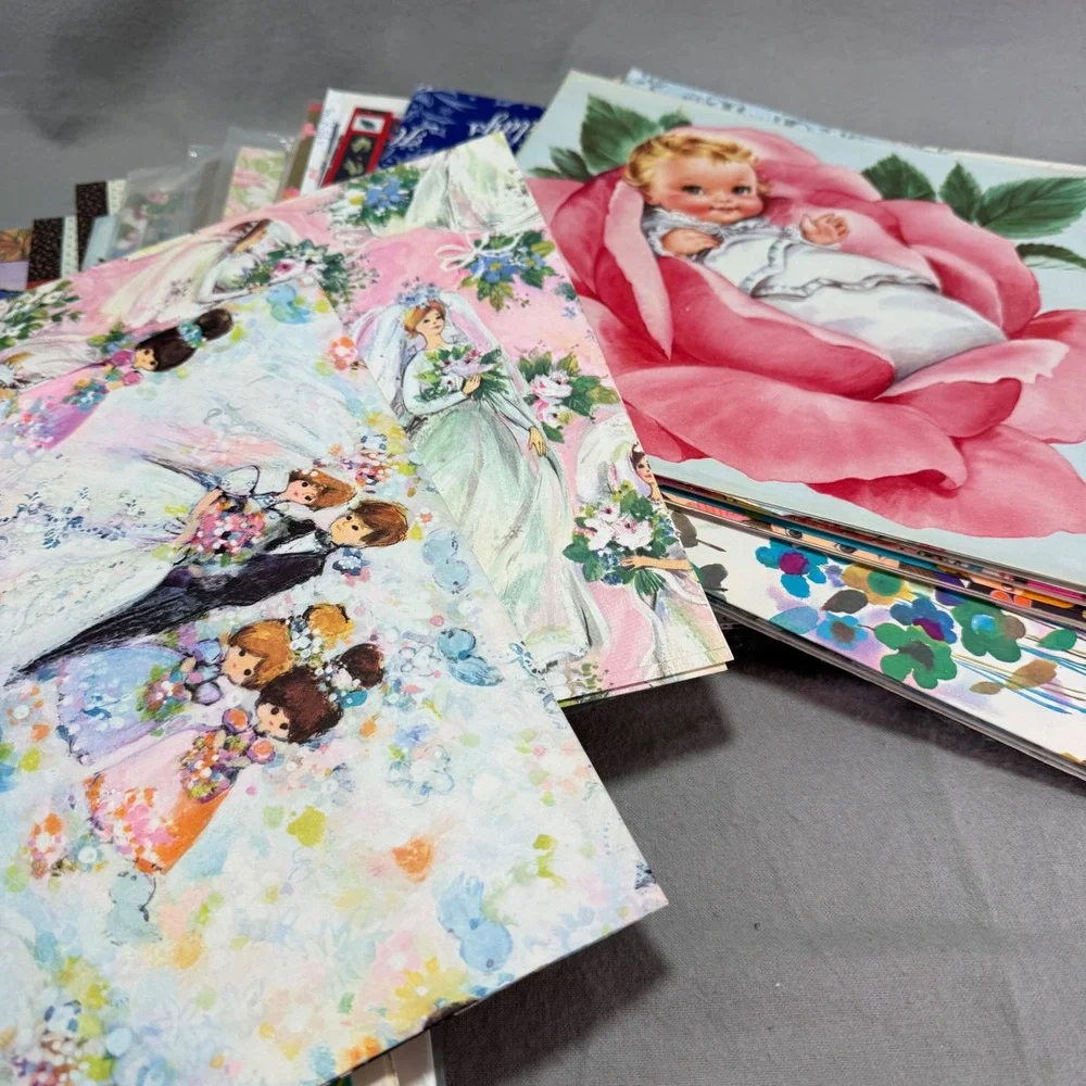 VTG Gift Wrap Collection 50s-90s Estate Lot Paper Ephemera Wrapping Paper 100+
